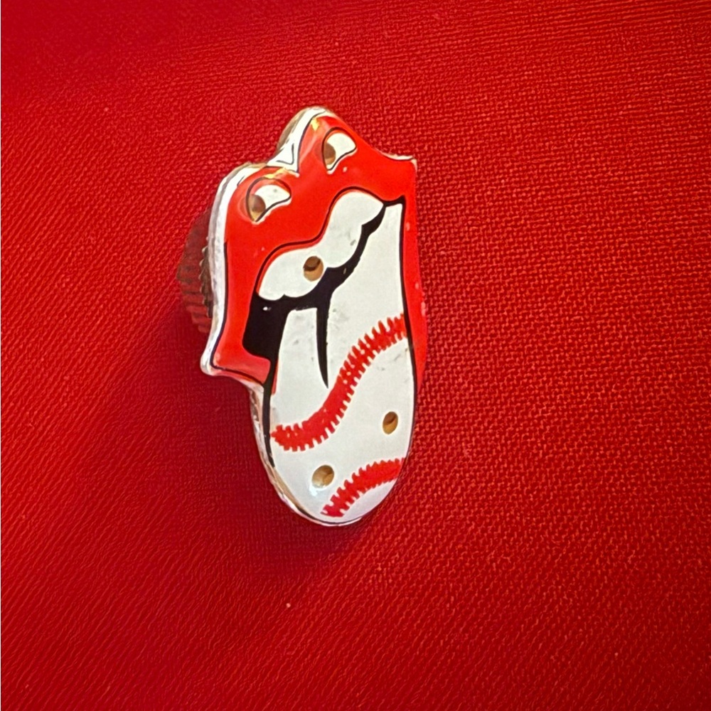 Red and White Tongue Pin